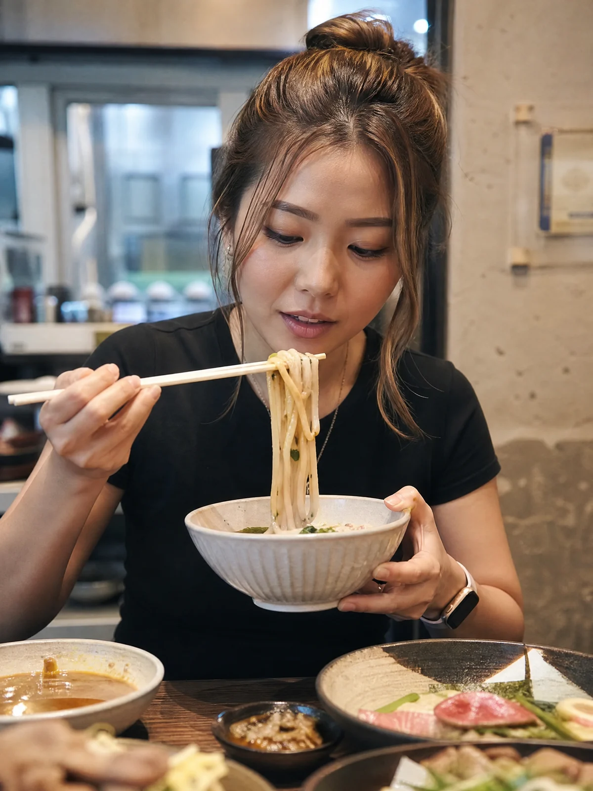 AI-generated example: restaurant review.