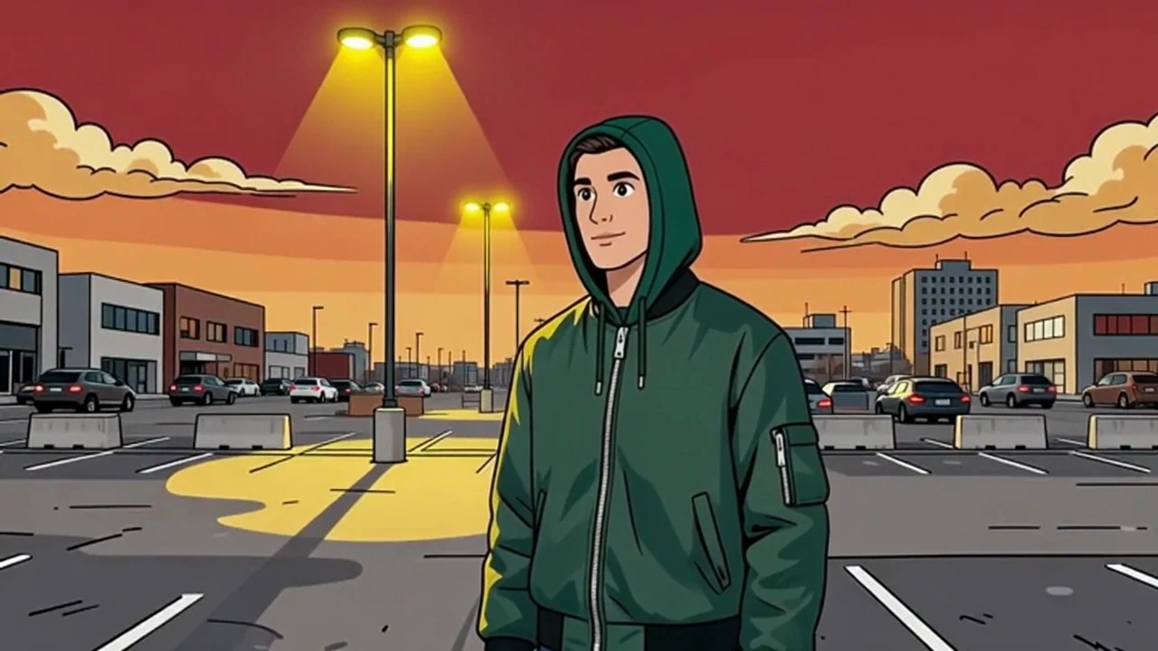 The same cel-shaded character raising one hand and waving.